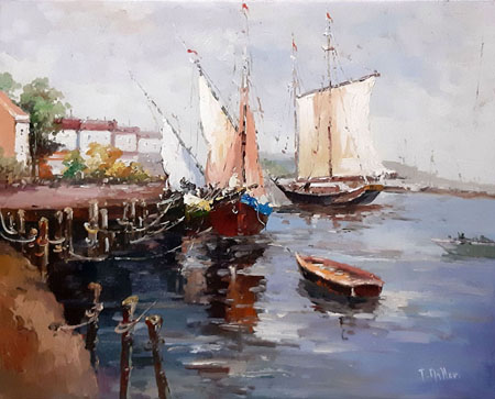 2096-T2 | 50cm x 61cm | bateaux à quai 